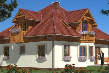  Projekt domu A-107 Dom szkieletowy (BBD1155) - projekt domu parterowego z poddaszem - Zdjęcie 3