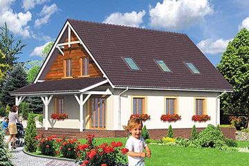  Projekt domu AR 175 (KRL1109) - projekt domu parterowego z poddaszem - Zdjęcie 1