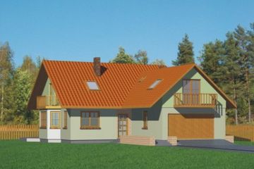  Projekt domu Domek Dębowy (027 SK) (SLF1034) - projekt domu parterowego z poddaszem - Zdjęcie 1