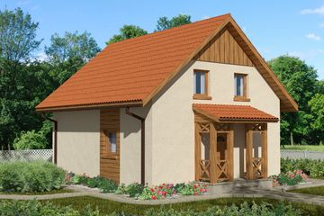  Projekt domu Domek Norweski (016 PS) (SLF1035) - projekt domu parterowego z poddaszem - Zdjęcie 1