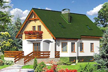  Projekt domu AR 116P (KRL1113) - projekt domu parterowego z poddaszem - Zdjęcie 1