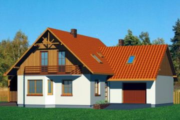  Projekt domu Domek Modrzewiowy + W (007 BT) (SLF1040) - projekt domu parterowego z poddaszem - Zdjęcie 1