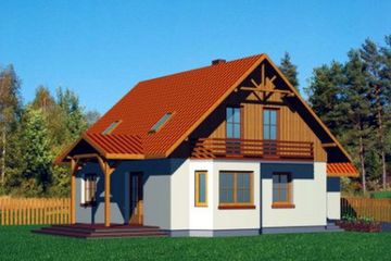  Projekt domu Domek Modrzewiowy + W (007 BT) (SLF1040) - projekt domu parterowego z poddaszem - Zdjęcie 2