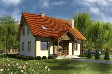  Projekt domu Domek Zimowy (023SK) (SLF1041) - projekt domu parterowego z poddaszem - Zdjęcie 1