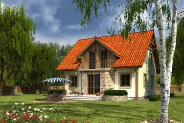  Projekt domu Domek Zimowy (023SK) (SLF1041) - projekt domu parterowego z poddaszem - Zdjęcie 2