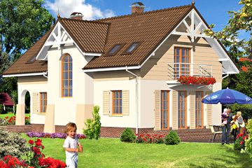  Projekt domu AR 111 (KRL1124) - projekt domu parterowego z poddaszem - Zdjęcie 1