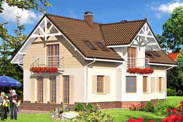  Projekt domu AR 111 (KRL1124) - projekt domu parterowego z poddaszem - Zdjęcie 2