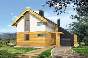  Projekt domu Gamma I (WRH1174) - projekt domu parterowego z poddaszem - Zdjęcie 1