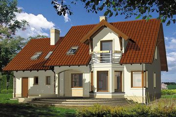  Projekt domu Akira I (WRH1180) - projekt domu parterowego z poddaszem - Zdjęcie 1