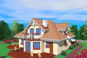  Projekt domu Dwl (SLB1223) - projekt domu parterowego z poddaszem - Zdjęcie 1