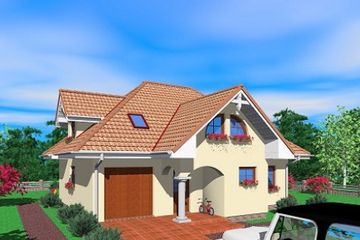  Projekt domu Dwl (SLB1223) - projekt domu parterowego z poddaszem - Zdjęcie 2