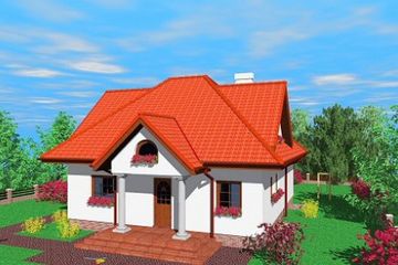  Projekt domu Kan (SLB1237) - projekt domu parterowego z poddaszem - Zdjęcie 1