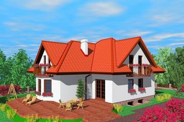  Projekt domu Kan (SLB1237) - projekt domu parterowego z poddaszem - Zdjęcie 2