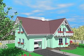  Projekt domu Laz (SLB1254) - projekt domu parterowego z poddaszem - Zdjęcie 1