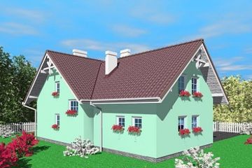  Projekt domu Laz (SLB1254) - projekt domu parterowego z poddaszem - Zdjęcie 2