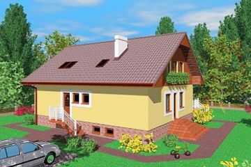  Projekt domu Gaj (SLB1258) - projekt domu parterowego z poddaszem - Zdjęcie 1