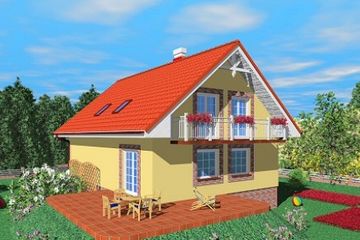  Projekt domu Jpw (SLB1276) - projekt domu parterowego z poddaszem - Zdjęcie 2