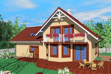  Projekt domu Bls (SLB1282) - projekt domu parterowego z poddaszem - Zdjęcie 2