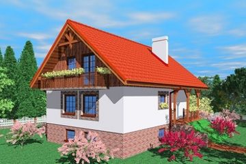  Projekt domu Cek (SLB1285) - projekt domu parterowego z poddaszem - Zdjęcie 1