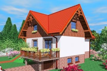  Projekt domu Cek (SLB1285) - projekt domu parterowego z poddaszem - Zdjęcie 2