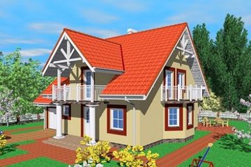  Projekt domu Tyc (SLB1287) - projekt domu parterowego z poddaszem - Zdjęcie 2