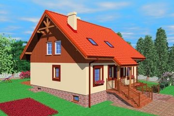  Projekt domu Ach (SLB1289) - projekt domu parterowego z poddaszem - Zdjęcie 1