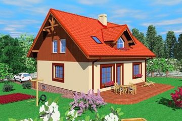  Projekt domu Ach (SLB1289) - projekt domu parterowego z poddaszem - Zdjęcie 2