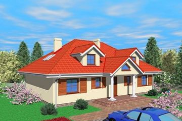  Projekt domu Fun (SLB1290) - projekt domu parterowego z poddaszem - Zdjęcie 1