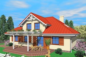  Projekt domu Fun (SLB1290) - projekt domu parterowego z poddaszem - Zdjęcie 2