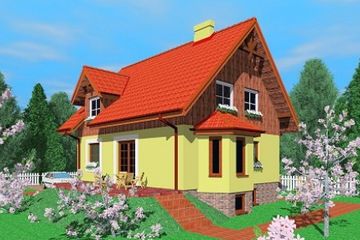  Projekt domu Szo (SLB1291) - projekt domu parterowego z poddaszem - Zdjęcie 2
