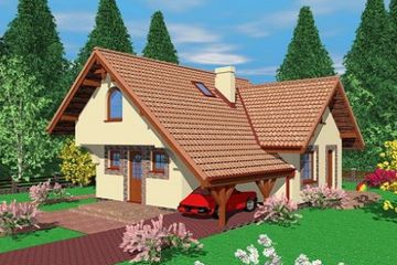  Projekt domu Ryc (SLB1295) - projekt domu parterowego z poddaszem - Zdjęcie 1