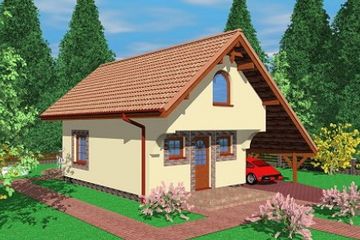  Projekt domu Ryc (SLB1295) - projekt domu parterowego z poddaszem - Zdjęcie 2