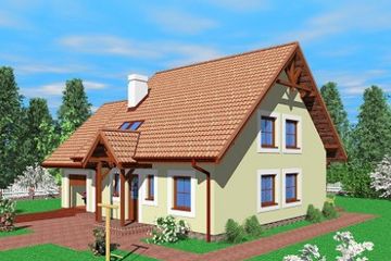  Projekt domu Pas (SLB1296) - projekt domu parterowego z poddaszem - Zdjęcie 1