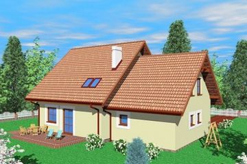  Projekt domu Pas (SLB1296) - projekt domu parterowego z poddaszem - Zdjęcie 2