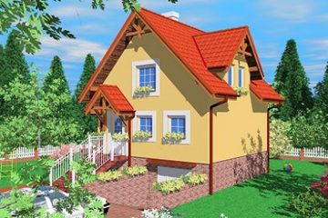  Projekt domu Paj (SLB1306) - projekt domu parterowego z poddaszem - Zdjęcie 1