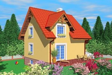  Projekt domu Paj (SLB1306) - projekt domu parterowego z poddaszem - Zdjęcie 2