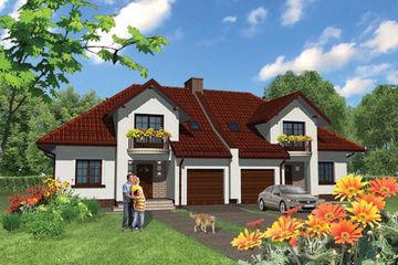  Projekt domu APS 215 dwulokalowy (LUA1293) - projekt domu parterowego z poddaszem - Zdjęcie 2