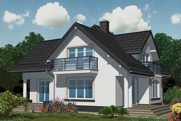 Projekt domu APS 045 + P - parterowy z poddaszem dom o powierzchni 176,10 m², dach kopertowy - ujęcie 2
