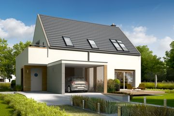  Projekt domu Oskar (z wiatą) energo (WRC2376) - projekt domu parterowego z poddaszem - Zdjęcie 3