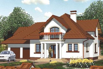  Projekt domu APS 105 + P + 2G (LUA1324) - projekt domu parterowego z poddaszem - Zdjęcie 1