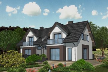 Projekt domu APS 137 - parterowy z poddaszem dom o powierzchni 98,70 m², dach dwuspadowy - ujęcie 2
