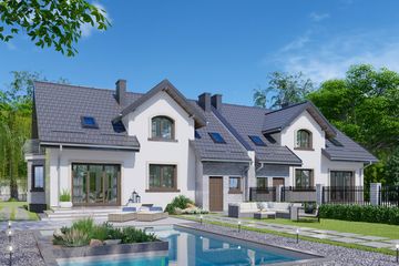  Projekt domu APS 182 dwulokalowy (LUA1346) - projekt domu parterowego z poddaszem - Zdjęcie 2