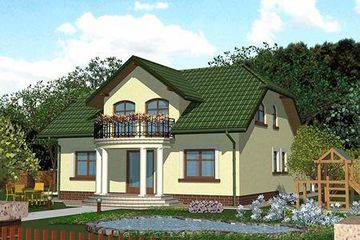 Projekt domu APS 103 + P - parterowy z poddaszem dom o powierzchni 151,90 m², dach kopertowy - ujęcie 2