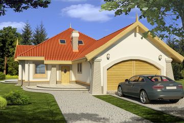  Projekt domu Mirabelka wersja B paliwo stałe (WRD2332) - projekt domu parterowego - Zdjęcie 1