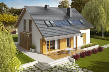 Projekt domu Pablo G1 bianco - parterowy z poddaszem dom o powierzchni 142,17 m², dach dwuspadowy - ujęcie 3