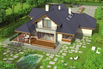  Projekt domu Naomi G2 (WRC1893) - projekt domu parterowego z poddaszem - Zdjęcie 3