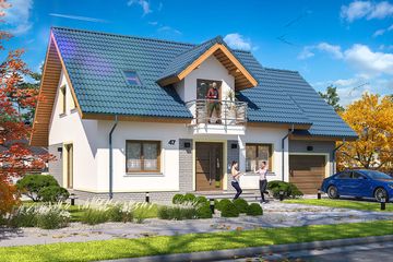  Projekt domu Ajaks (WOE1072) - projekt domu parterowego z poddaszem - Zdjęcie 2