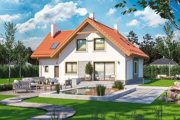  Projekt domu Puk 2 (WOE1074) - projekt domu parterowego z poddaszem - Zdjęcie 3