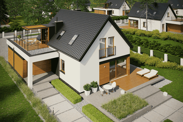  Projekt domu E13 G1 economic (WRC2506) - projekt domu parterowego z poddaszem - Zdjęcie 3