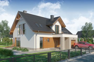  Projekt domu Bernard (WRW1233) - projekt domu parterowego z poddaszem - Zdjęcie 2